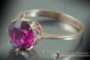 Sterling Silber rosévergoldet Rubinrot Ring Vintage vrc157rp